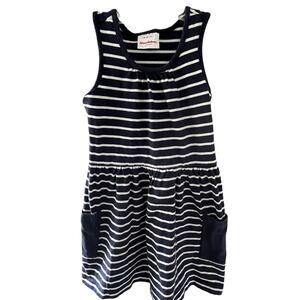 Hanna Andersson Navy & White Striped Sleeveless Dress, Size 110 (5-6 Years)
